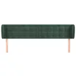 sötétzöld bársony fejtámla szárnyakkal 183x23x78/88 cm