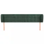 sötétzöld bársony fejtámla szárnyakkal 203x23x78/88 cm