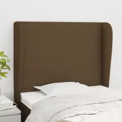   sötétbarna szövet fejtámla szárnyakkal 83 x 23 x 118/128 cm