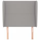 világosszürke szövet fejtámla szárnyakkal 93 x 23 x 118/128 cm