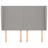 világosszürke szövet fejtámla szárnyakkal 147 x 23 x 118/128 cm