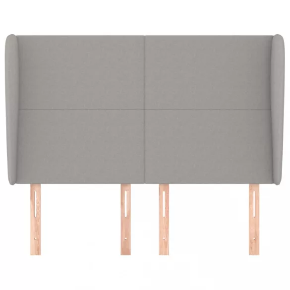 világosszürke szövet fejtámla szárnyakkal 147 x 23 x 118/128 cm