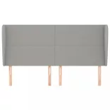 világosszürke szövet fejtámla szárnyakkal 163x23x118/128 cm