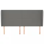 sötétszürke szövet fejtámla szárnyakkal 183x23x118/128 cm