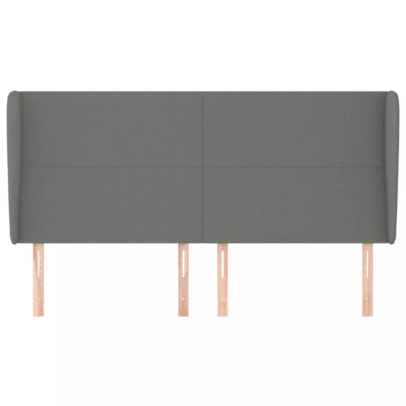 sötétszürke szövet fejtámla szárnyakkal 183x23x118/128 cm