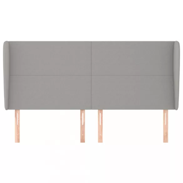 világosszürke szövet fejtámla szárnyakkal 203x23x118/128 cm