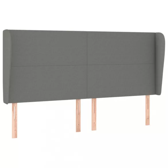 sötétszürke szövet fejtámla szárnyakkal 203x23x118/128 cm