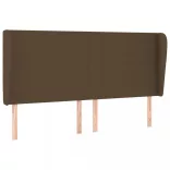 sötétbarna szövet fejtámla szárnyakkal 203x23x118/128 cm