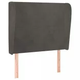 sötétszürke bársony fejtámla szárnyakkal 93 x 23 x 118/128 cm