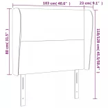 sötétkék bársony fejtámla szárnyakkal 103 x 23 x 118/128 cm