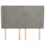 világosszürke bársony fejtámla szárnyakkal147 x 23 x 118/128 cm