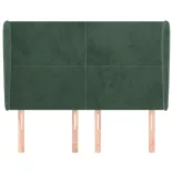 sötétzöld bársony fejtámla szárnyakkal 147 x 23 x 118/128 cm