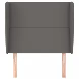 szürke műbőr fejtámla szárnyakkal 103 x 23 x 118/128 cm