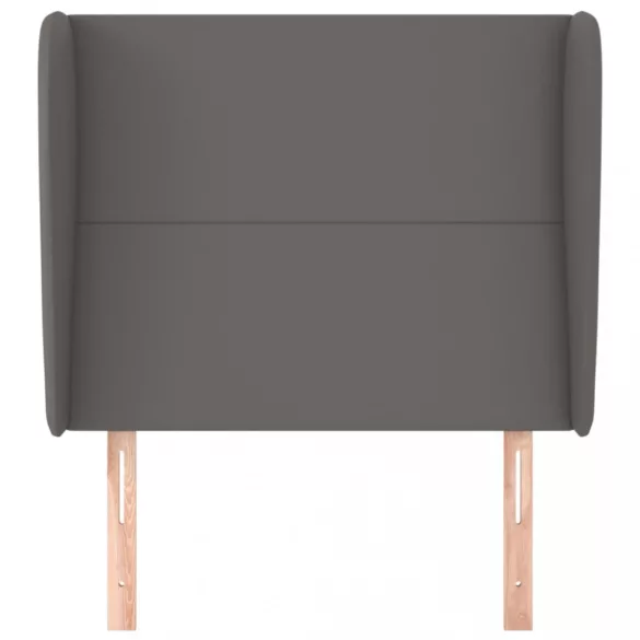 szürke műbőr fejtámla szárnyakkal 103 x 23 x 118/128 cm