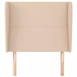 cappuccino műbőr fejtámla szárnyakkal 103x23x118/128 cm