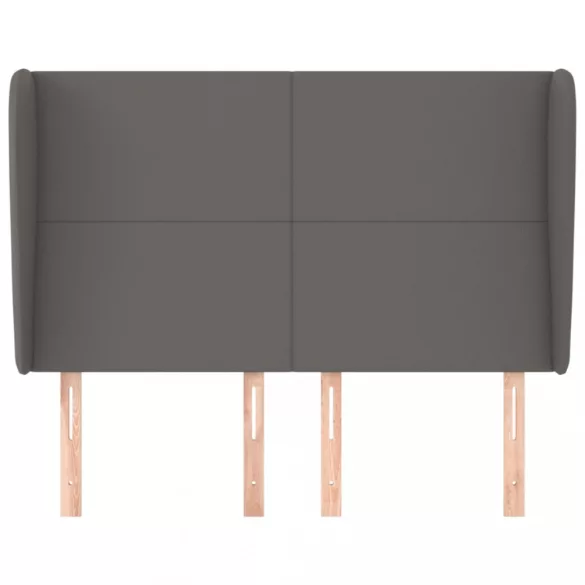 szürke műbőr fejtámla szárnyakkal 147 x 23 x 118/128 cm