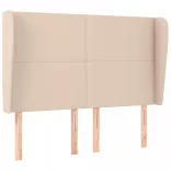 cappuccino műbőr fejtámla szárnyakkal 147x23x118/128 cm