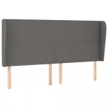 szürke műbőr fejtámla szárnyakkal 163 x 23 x 118/128 cm