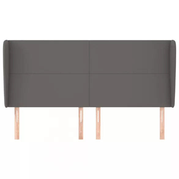 szürke műbőr fejtámla szárnyakkal 163 x 23 x 118/128 cm