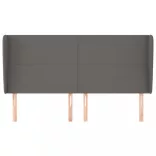 szürke műbőr fejtámla szárnyakkal 203x23x118/128 cm