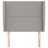 világosszürke szövet fejtámla szárnyakkal 93 x 23 x 118/128 cm