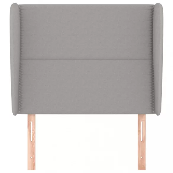 világosszürke szövet fejtámla szárnyakkal 93 x 23 x 118/128 cm