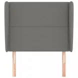 sötétszürke szövet fejtámla szárnyakkal 103 x 23 x 118/128 cm