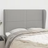 világosszürke szövet fejtámla szárnyakkal 147 x 23 x 118/128 cm