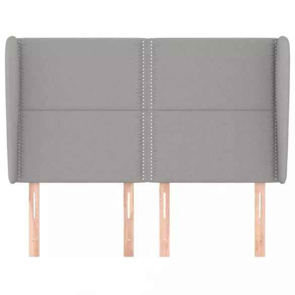 világosszürke szövet fejtámla szárnyakkal 147 x 23 x 118/128 cm