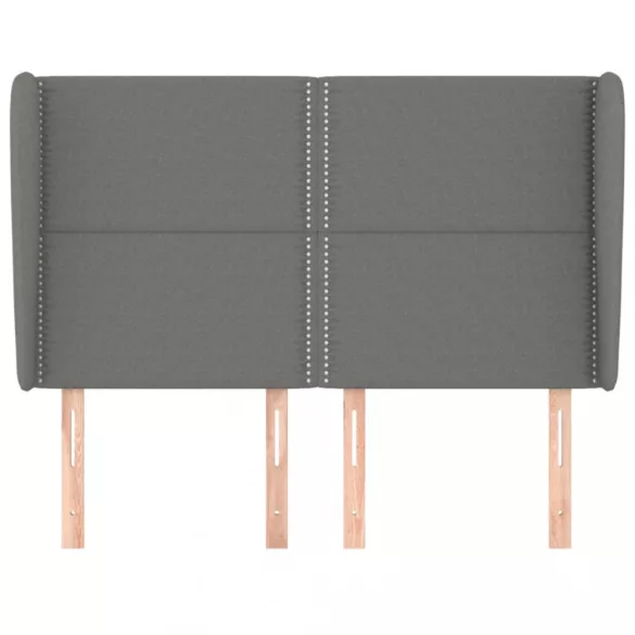 sötétszürke szövet fejtámla szárnyakkal 147 x 23 x 118/128 cm