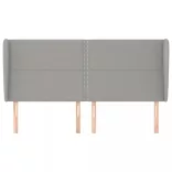 világosszürke szövet fejtámla szárnyakkal 203x23x118/128 cm