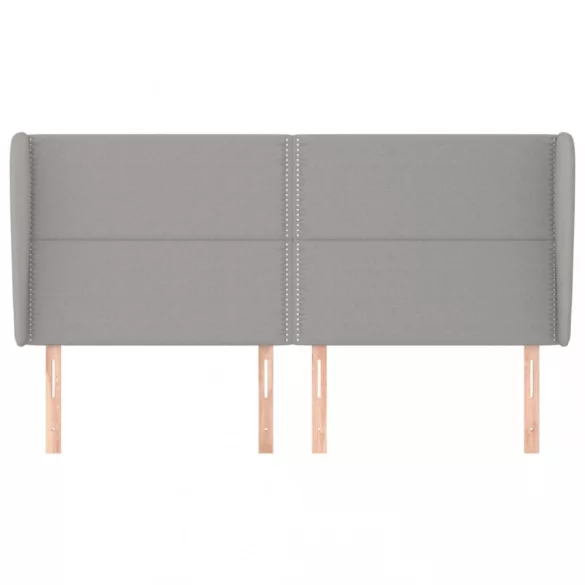 világosszürke szövet fejtámla szárnyakkal 203x23x118/128 cm