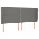sötétszürke szövet fejtámla szárnyakkal 203x23x118/128 cm