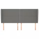 sötétszürke szövet fejtámla szárnyakkal 203x23x118/128 cm