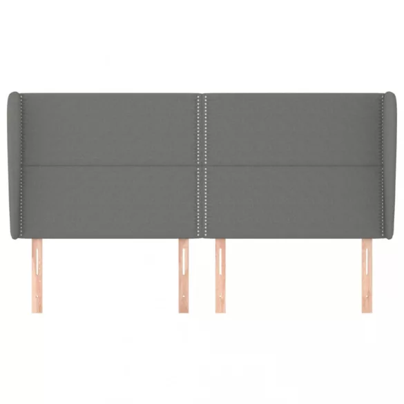 sötétszürke szövet fejtámla szárnyakkal 203x23x118/128 cm