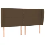 sötétbarna szövet fejtámla szárnyakkal 203x23x118/128 cm