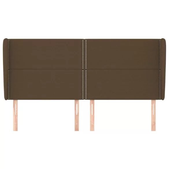sötétbarna szövet fejtámla szárnyakkal 203x23x118/128 cm
