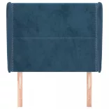 sötétkék bársony fejtámla szárnyakkal 103 x 23 x 118/128 cm