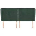 sötétzöld bársony fejtámla szárnyakkal203x23x118/128 cm