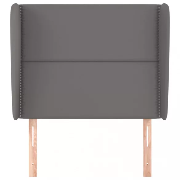 szürke műbőr fejtámla szárnyakkal 93 x 23 x 118/128 cm