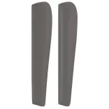 szürke műbőr fejtámla szárnyakkal 183x23x118/128 cm