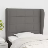 sötétszürke szövet fejtámla szárnyakkal 83 x 23 x 118/128 cm