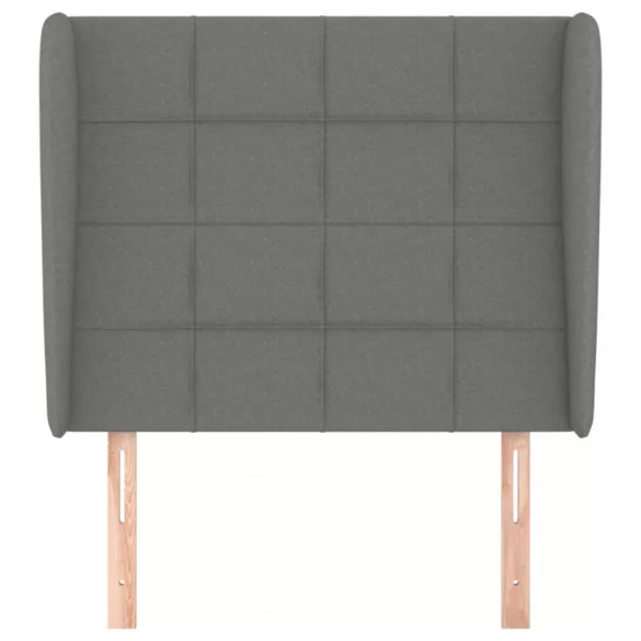 sötétszürke szövet fejtámla szárnyakkal 83 x 23 x 118/128 cm
