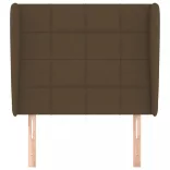 sötétbarna szövet fejtámla szárnyakkal 83 x 23 x 118/128 cm