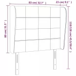sötétbarna szövet fejtámla szárnyakkal 83 x 23 x 118/128 cm