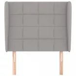 világosszürke szövet fejtámla szárnyakkal 93 x 23 x 118/128 cm