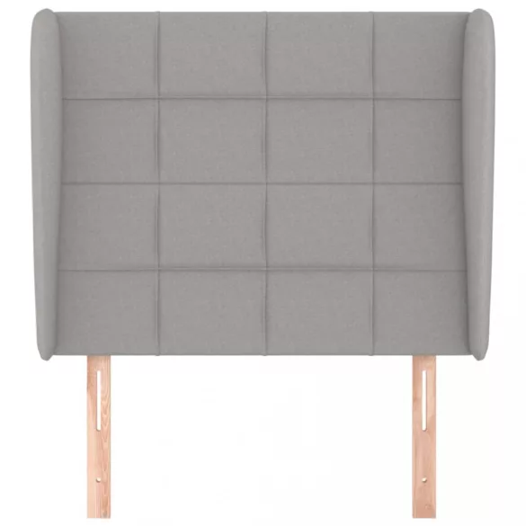 világosszürke szövet fejtámla szárnyakkal 93 x 23 x 118/128 cm