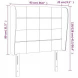 sötétbarna szövet fejtámla szárnyakkal 93 x 23 x 118/128 cm