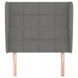 sötétszürke szövet fejtámla szárnyakkal 103 x 23 x 118/128 cm