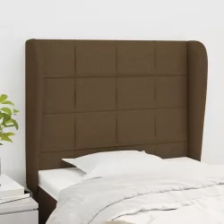   sötétbarna szövet fejtámla szárnyakkal 103 x 23 x 118/128 cm